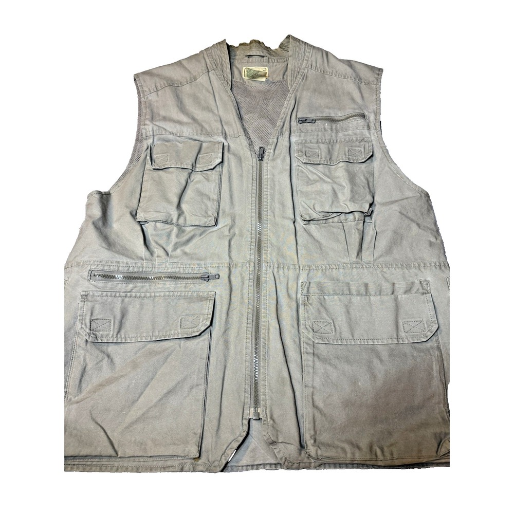 Vintage LL Bean Tropic Weight Fly Fishing Vest Mens L Tan Mesh Outdoor Sportsman